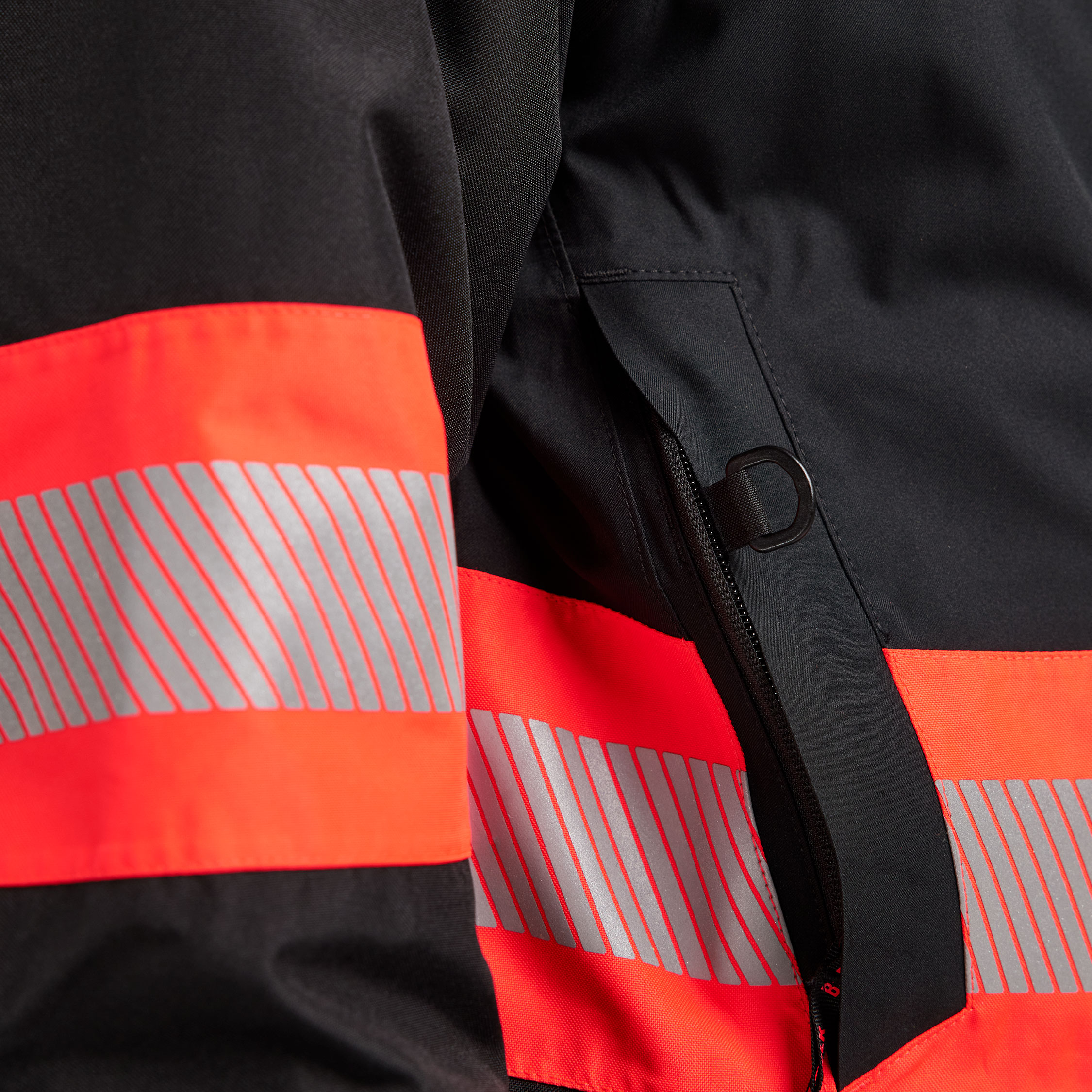 Bl&aring;kl&auml;der vinter parkas, Svart/Varselr&ouml;d, large image number 8