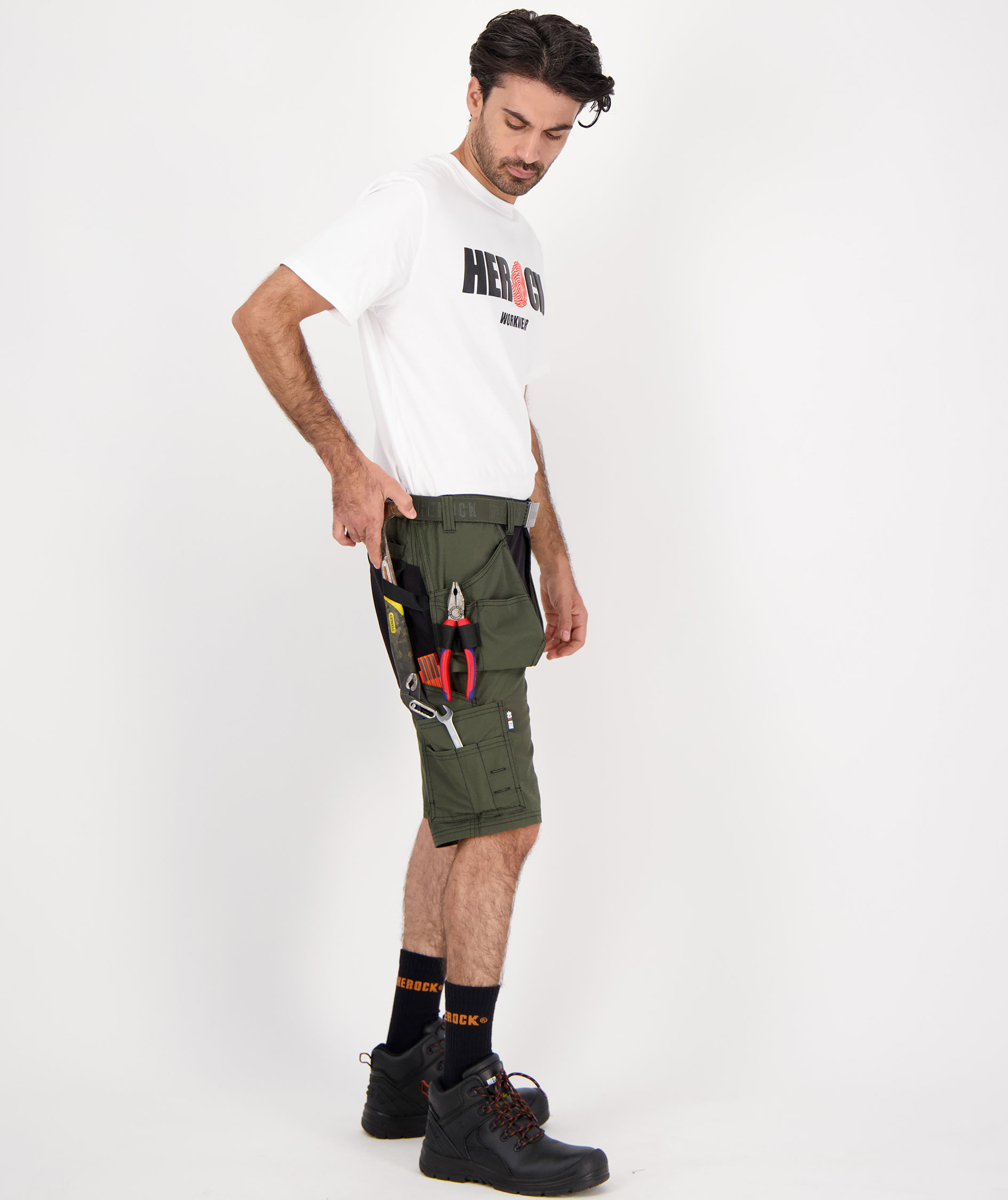 HEROCK Speri Handwerkershorts, Dark Khaki/Black, large image number 5