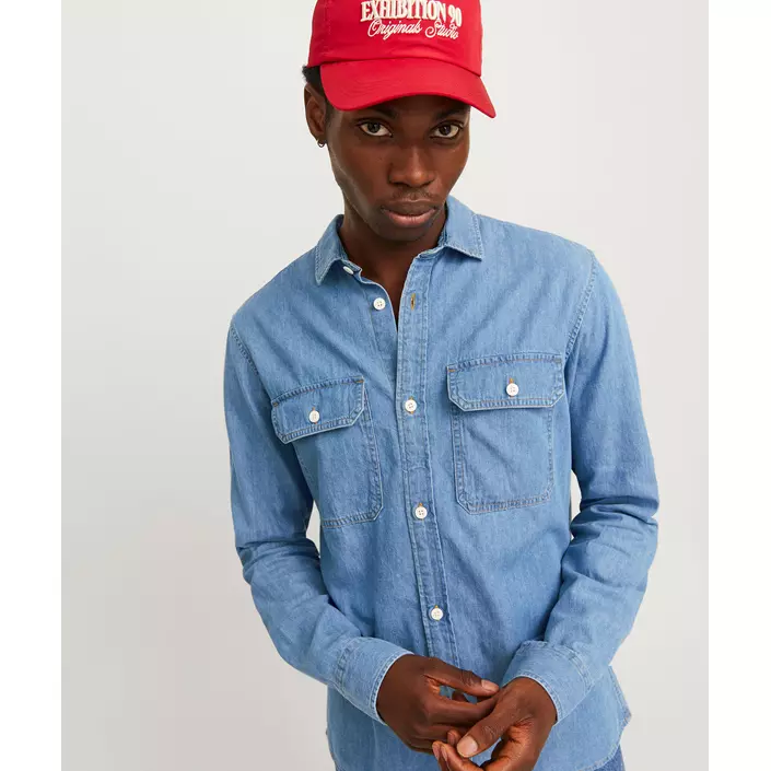 Jack & Jones JJETRAVIS Denim Hemd, Light Blue Denim, large image number 1