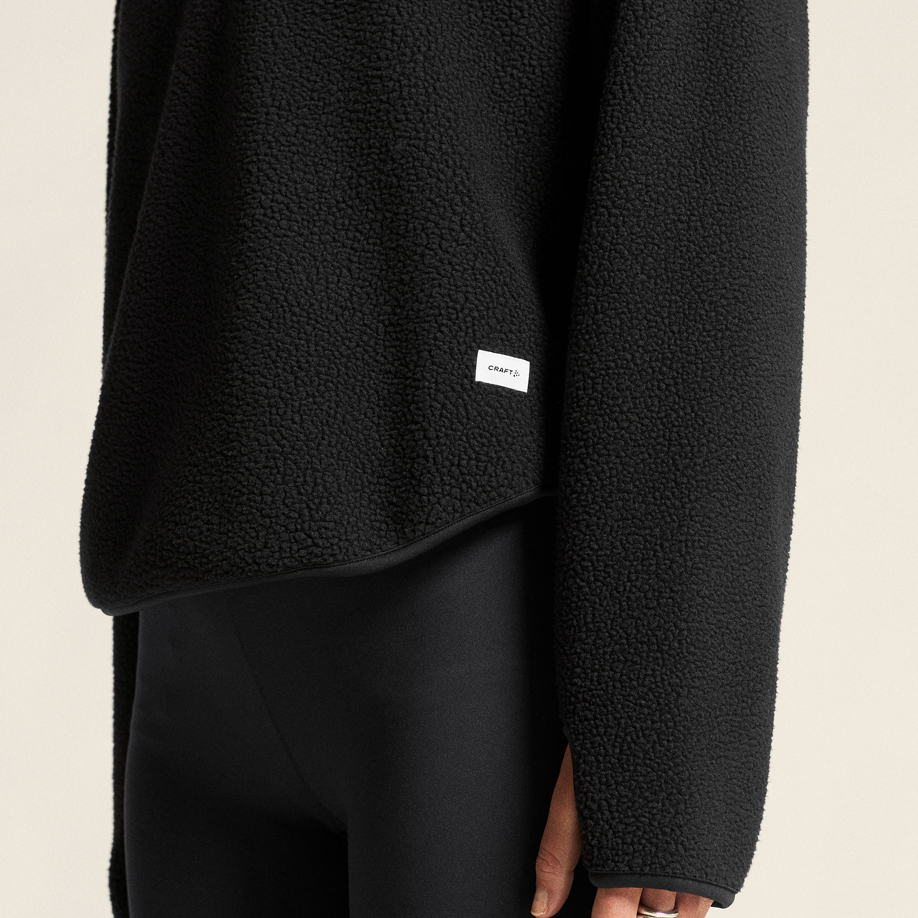 Craft Join dame half zip fiberpelstr&oslash;je, Black, large image number 5