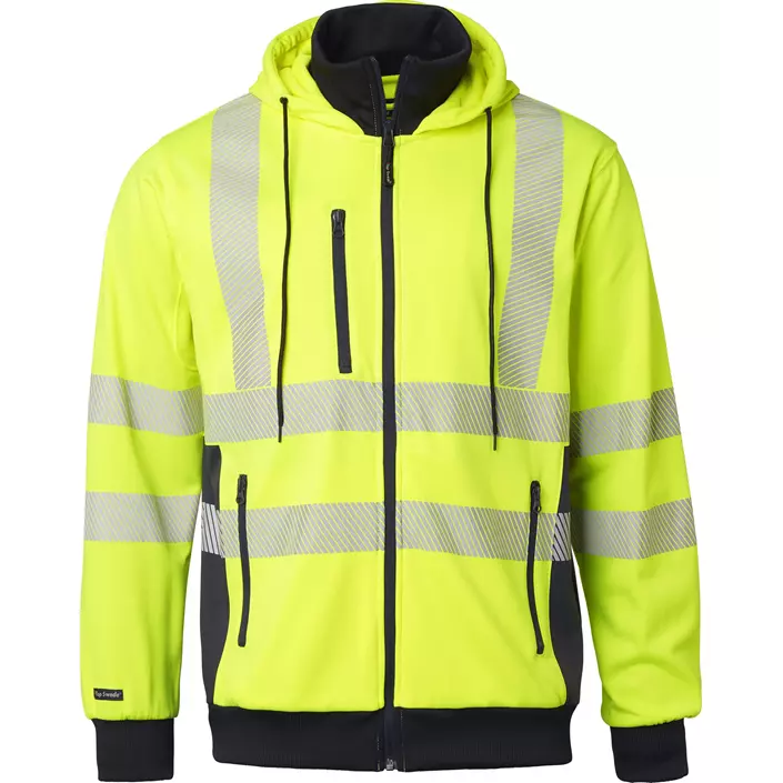 Top Swede hoodie with zipper 1729, Hi-Vis Yellow/Navy, large image number 0