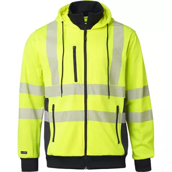 Top Swede hoodie with zipper 1729, Hi-Vis Yellow/Navy