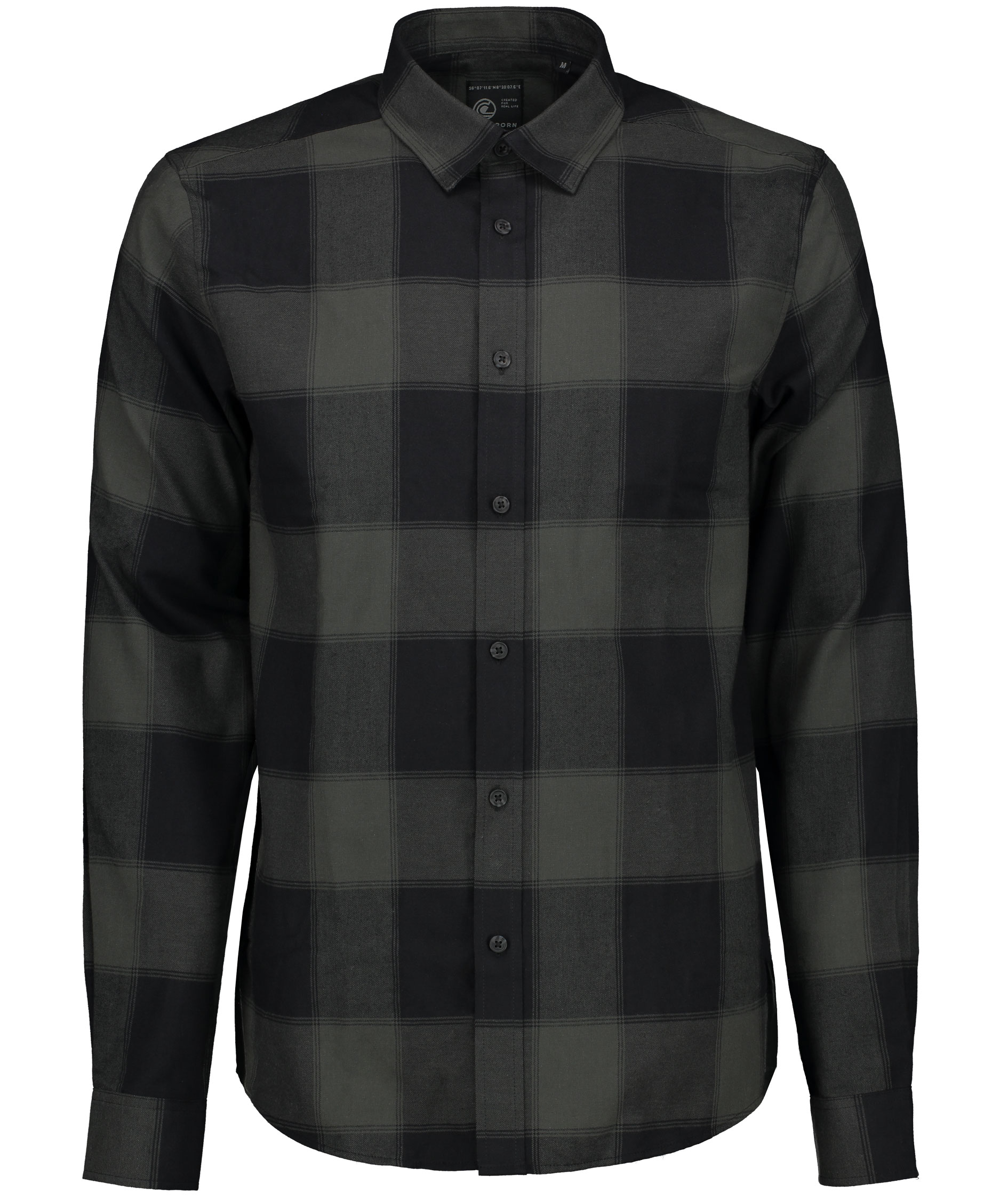 Westborn light flannel shirt, Olive/Black