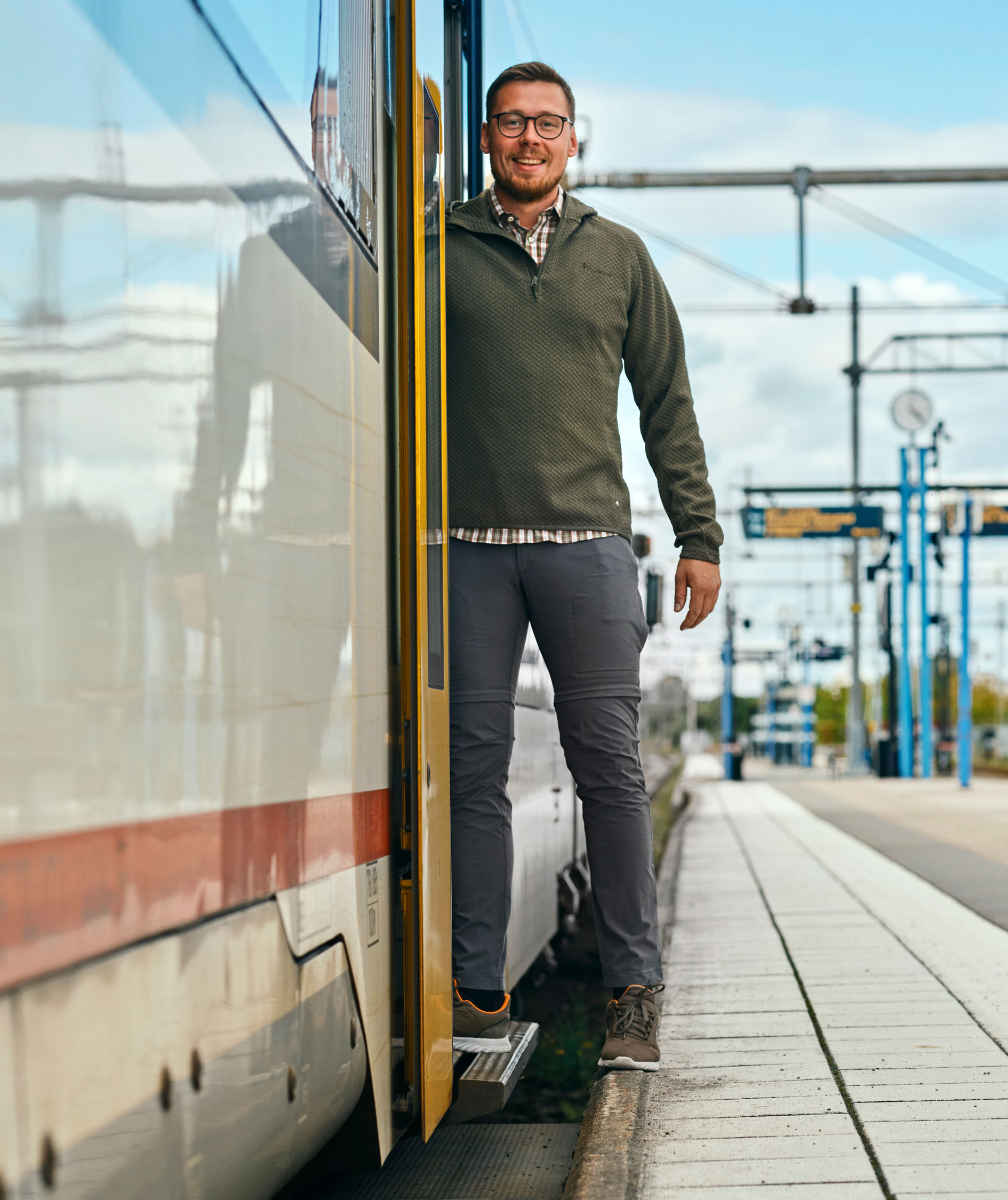 Pinewood Finnveden half-zip h&aelig;ttetr&oslash;je, Dark Green Melange, large image number 3