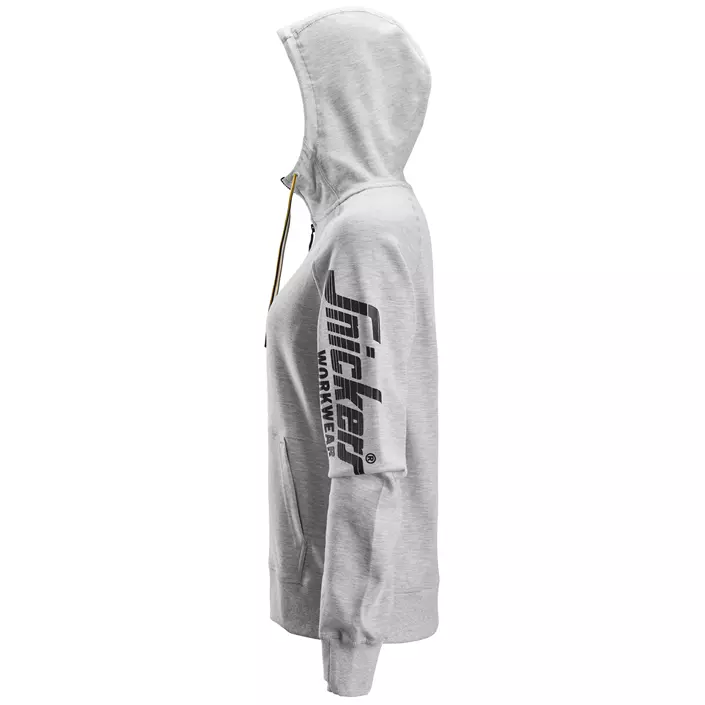 Snickers Logo women's hoodie with zipper 2877, Grey melange, large image number 3