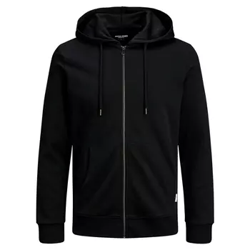 Jack & Jones JJEBASIC hoodie with full zipper, Black
