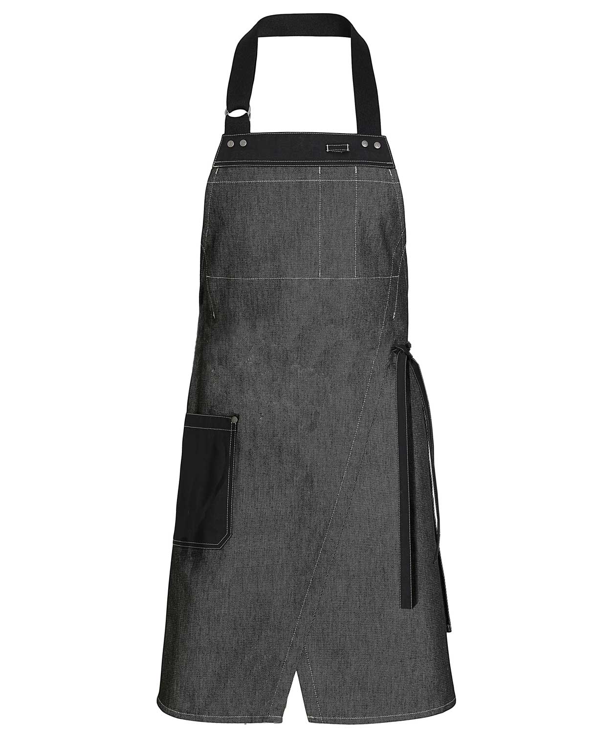 Kentaur Raw bib apron, Grey, Grey, large image number 0