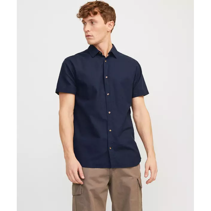 Jack & Jones JJESUMMER kortermet skjorte, Navy Blazer, large image number 5