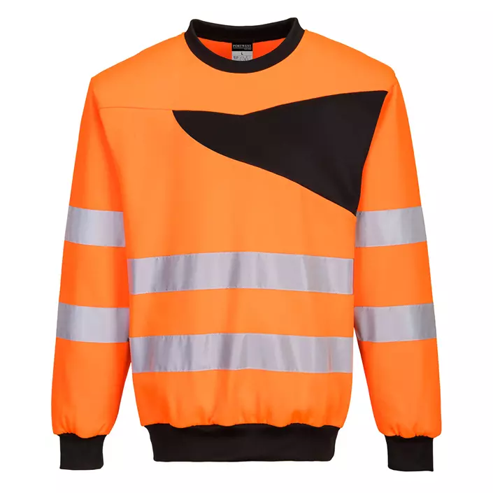 Portwest PW2 Sweatshirt, Hi-Vis Orange/Schwarz, large image number 0