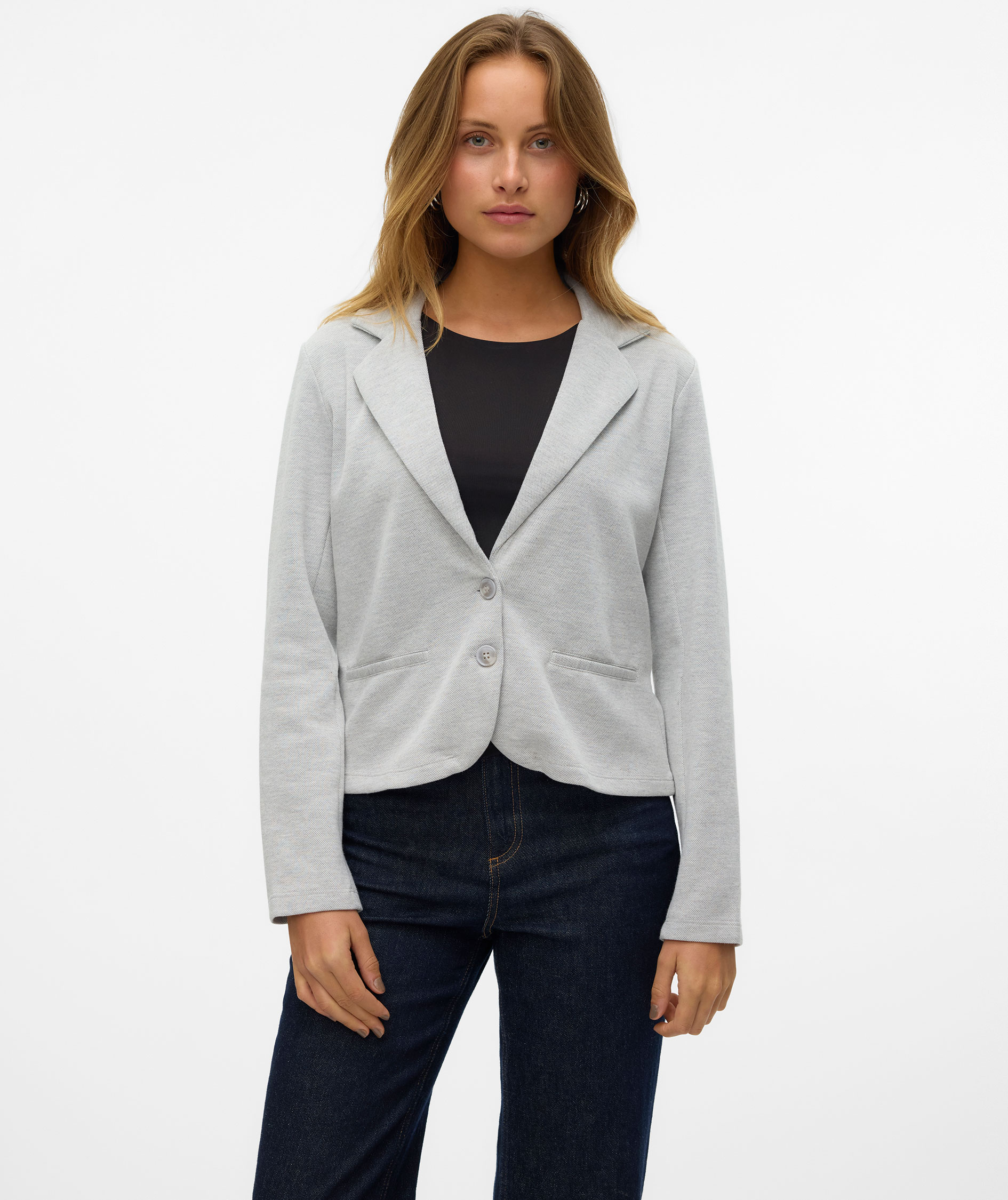 Vero Moda VMEMMA Regular Fit kavaj dam, Light Grey Melange
