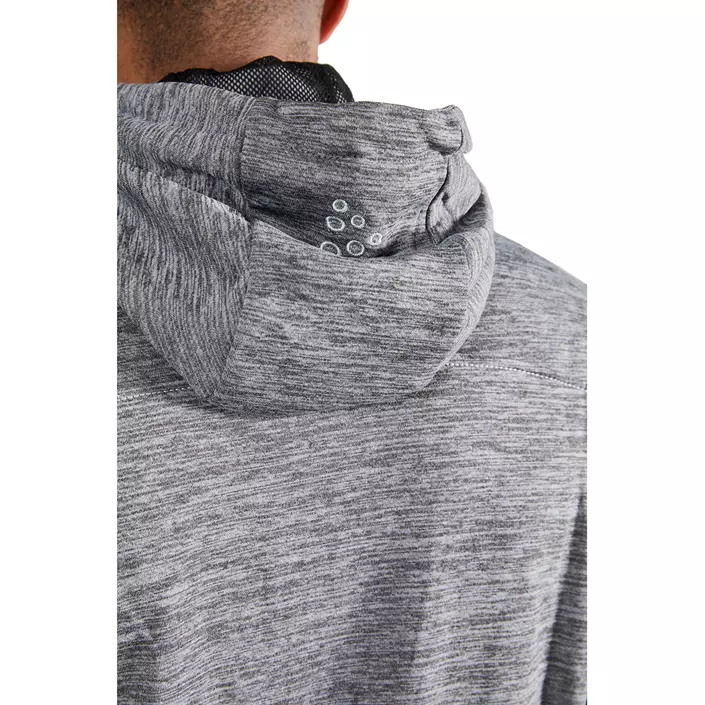 Craft Leisure hoodie with zipper, Dark Grey Melange, large image number 4