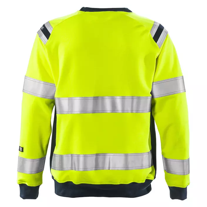 Fristads Flamestat sweatshirt 7076, Varsel yellow/marinblå, large image number 1