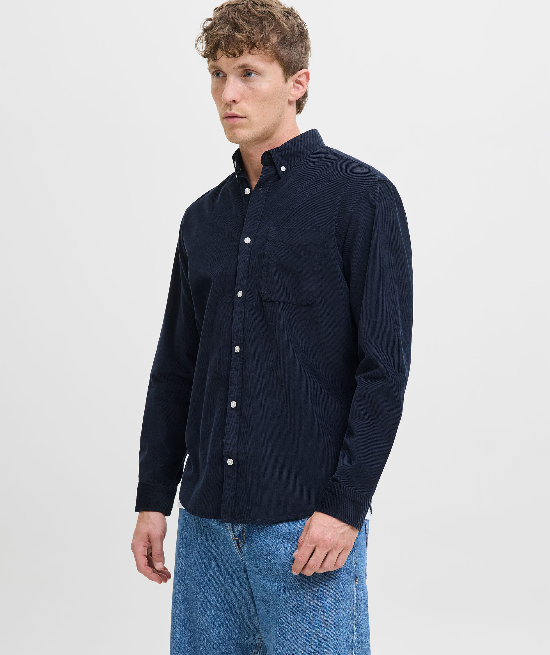 Jack & Jones JJECLASSIC Corduroy skjorte, Sky Captain, large image number 6