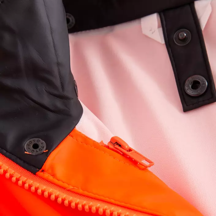 Lyngsøe PU regnjakke, Hi-vis Orange/Marine, large image number 2