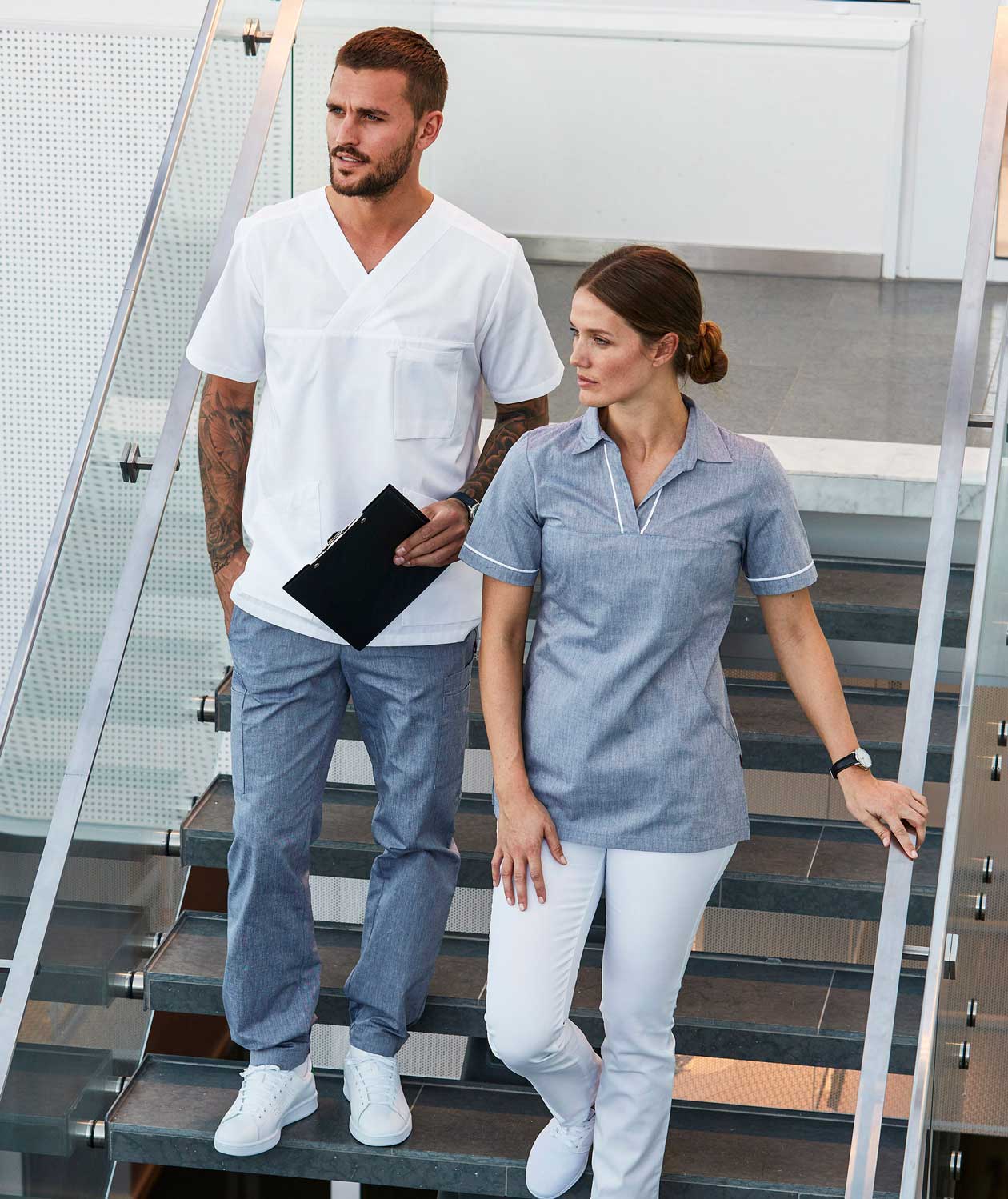 Smila Workwear Loris  trousers, Grey Melange, large image number 1