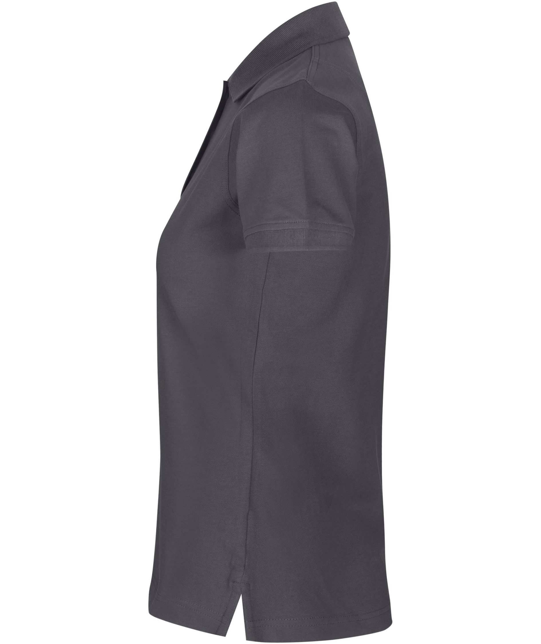 ID women's Pique Polo T-shirt with stretch, Charcoal, large image number 3