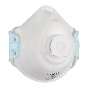 OX-ON Comfort 10-pack gjuten damm mask FFP2 NR D med ventil, Vit