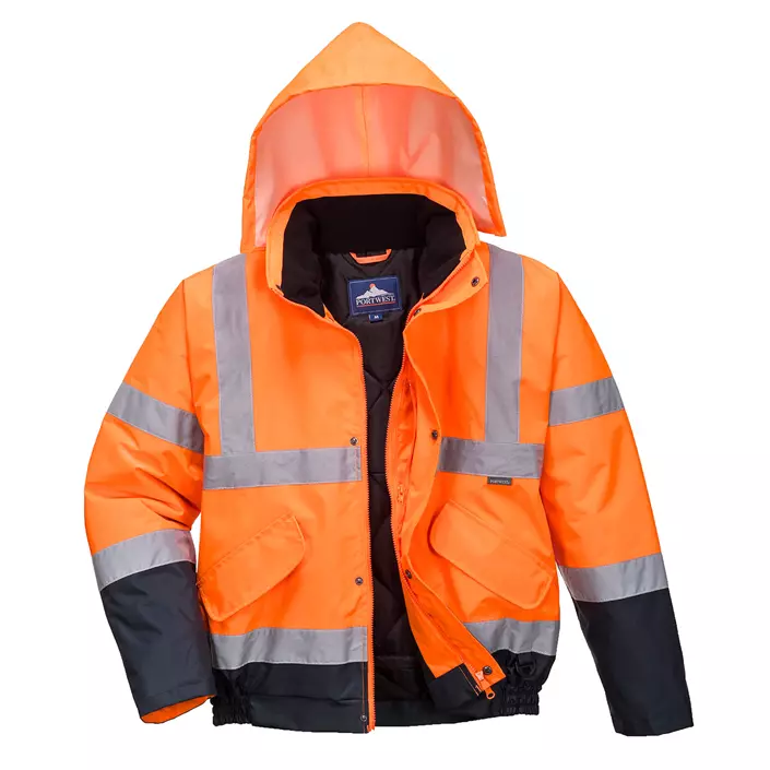 Portwest pilot jacket, Hi-vis Orange/Marine, large image number 0