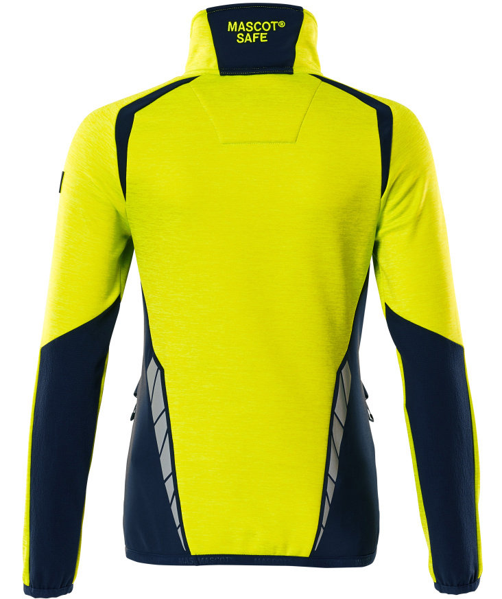 Mascot Accelerate Safe fleecetr&ouml;ja dam, Varsel Gul/M&ouml;rk Marinbl&aring;