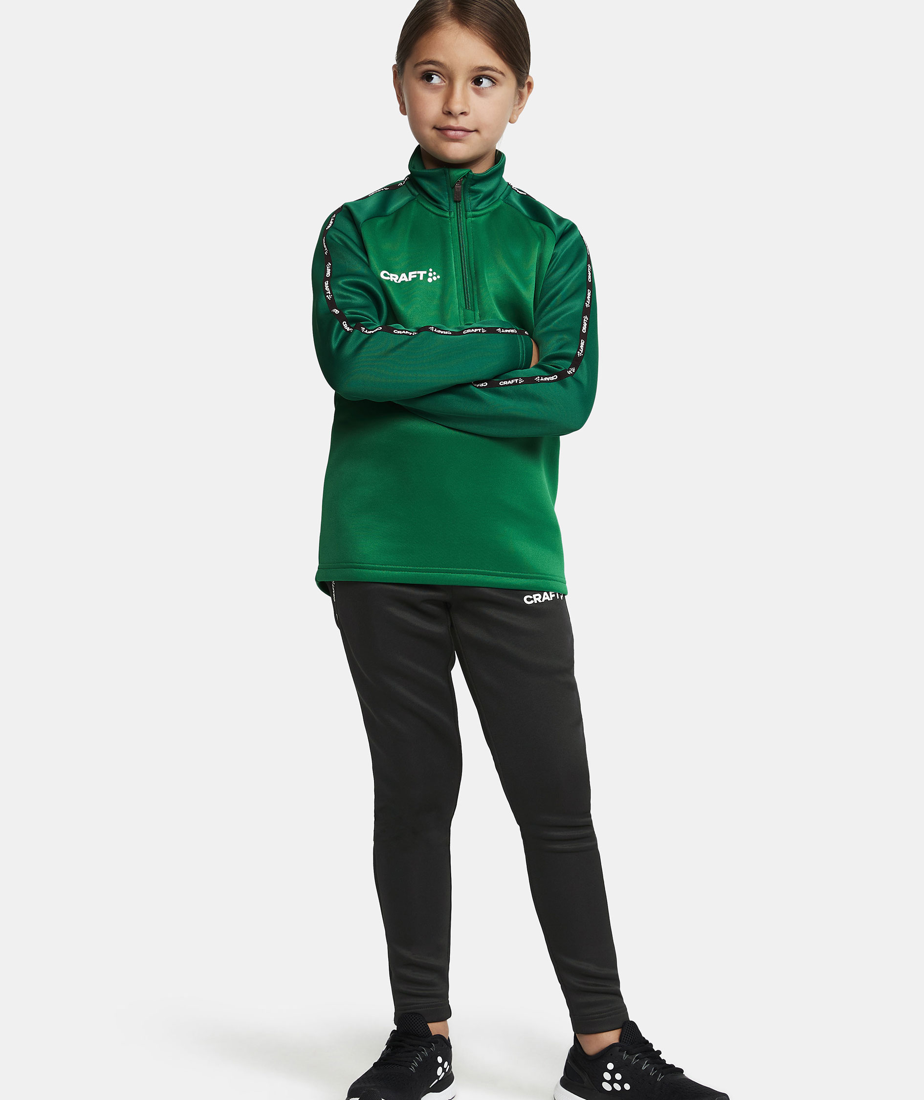 Craft Squad 2.0 Halfzip Trainingpullover f&uuml;r Kinder, Team Green-Ivy