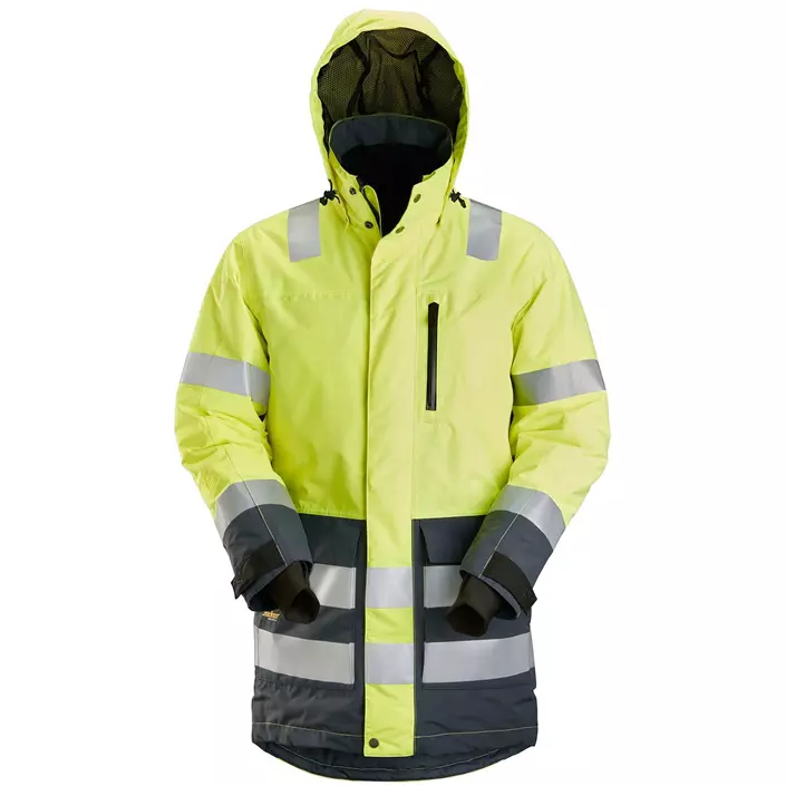Snickers AllroundWork winter parka 1830, Hi-vis yellow/charcoal grey, large image number 0