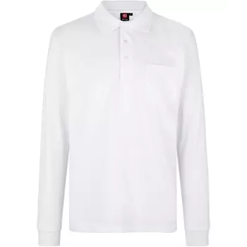 ID PRO Wear langærmet Polo T-shirt, Hvid