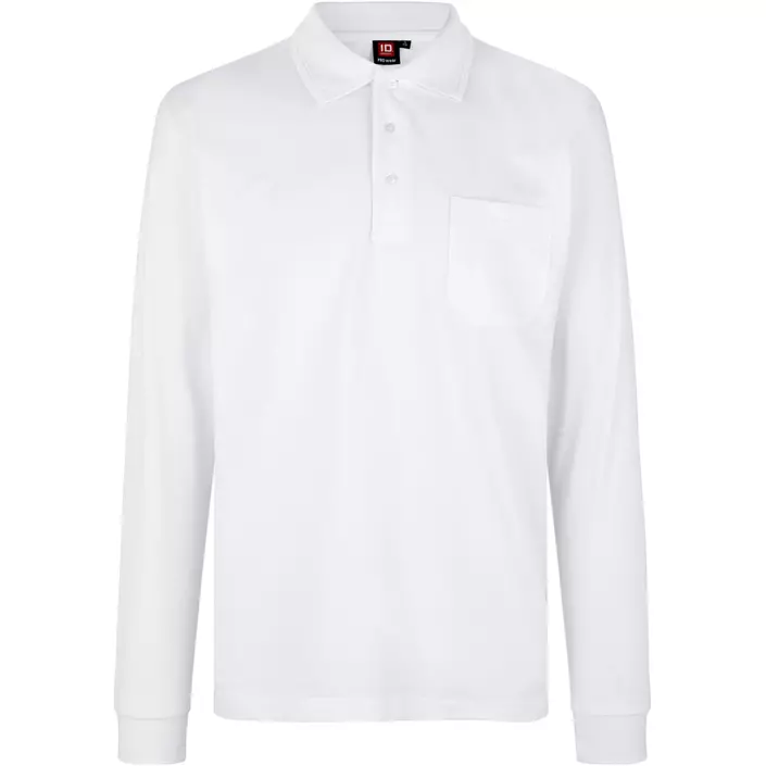 ID PRO Wear long-sleeved Polo shirt, White, large image number 0