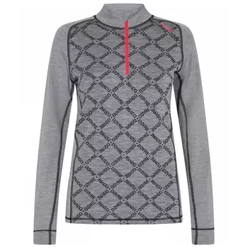 Dovre women's half-zip wool baselayer sweater, Grey