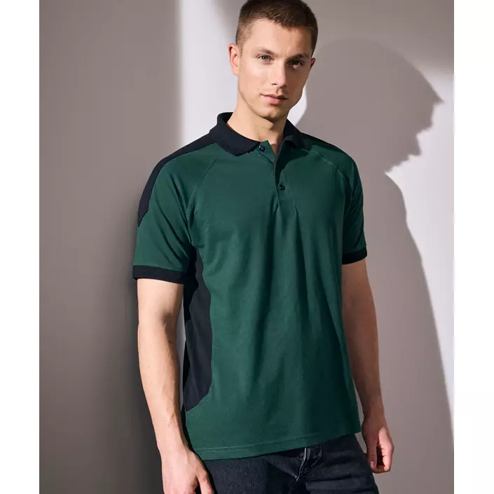 ID Pro Wear kontrast Polo T-shirt, Flaskegrøn, large image number 1