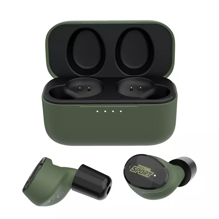 ISOtunes Free Sport Calibre Bluetooth-hörlurar med hörselskydd, Svart/Grön, Svart/Grön, large image number 1