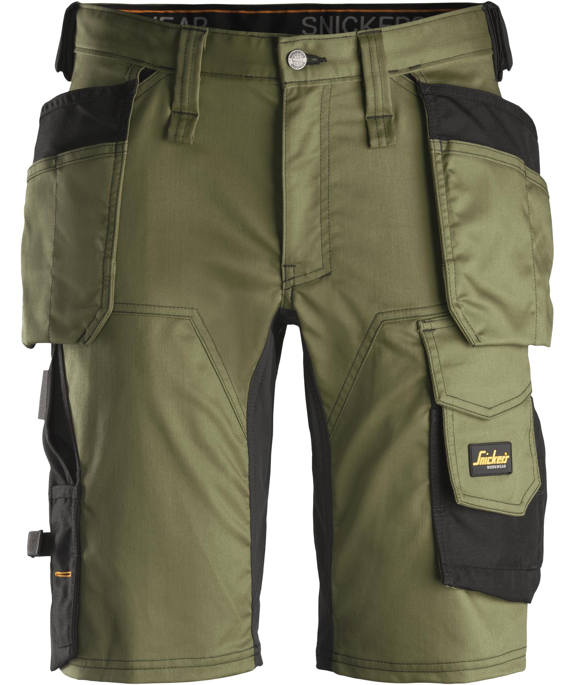 Snickers AllroundWork craftsman shorts 6141, Khaki Green/Black, Khaki Green/Black, swatch