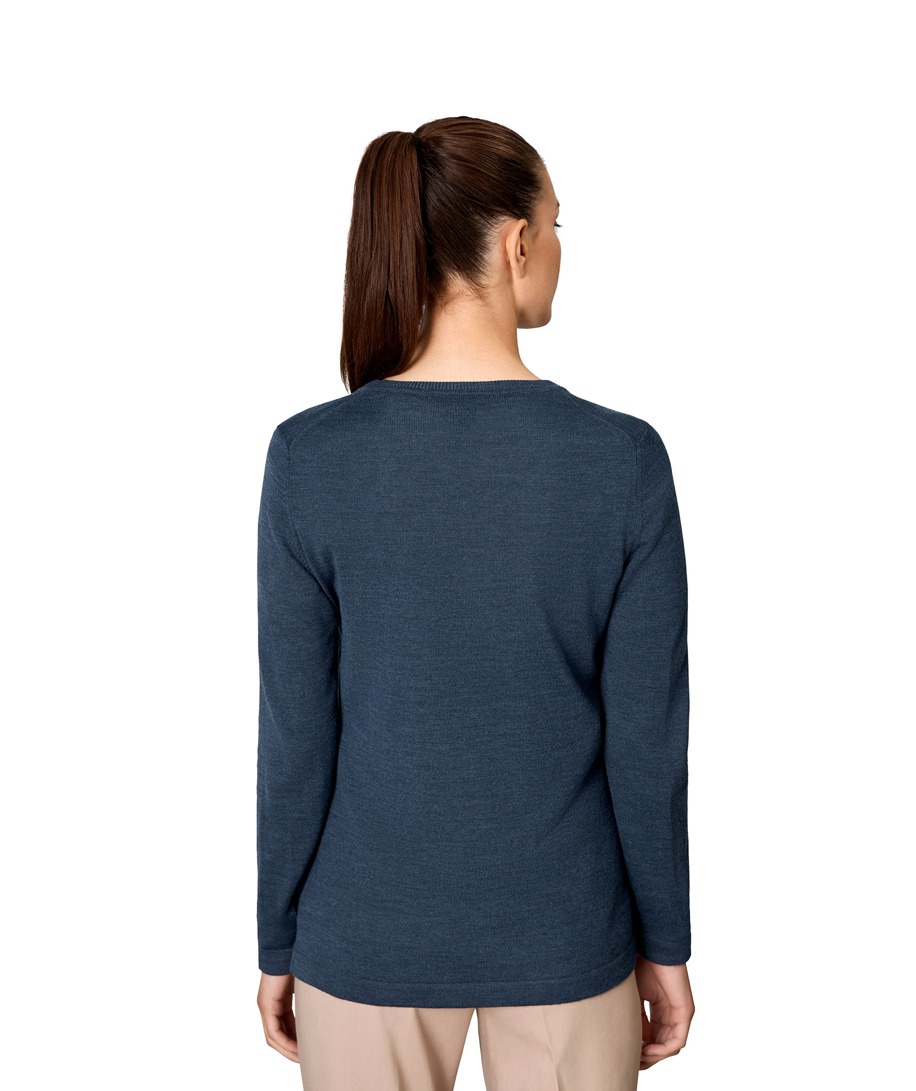 Seven Seas Damen Strickpullover mit Wolle, Blau Melange, large image number 5