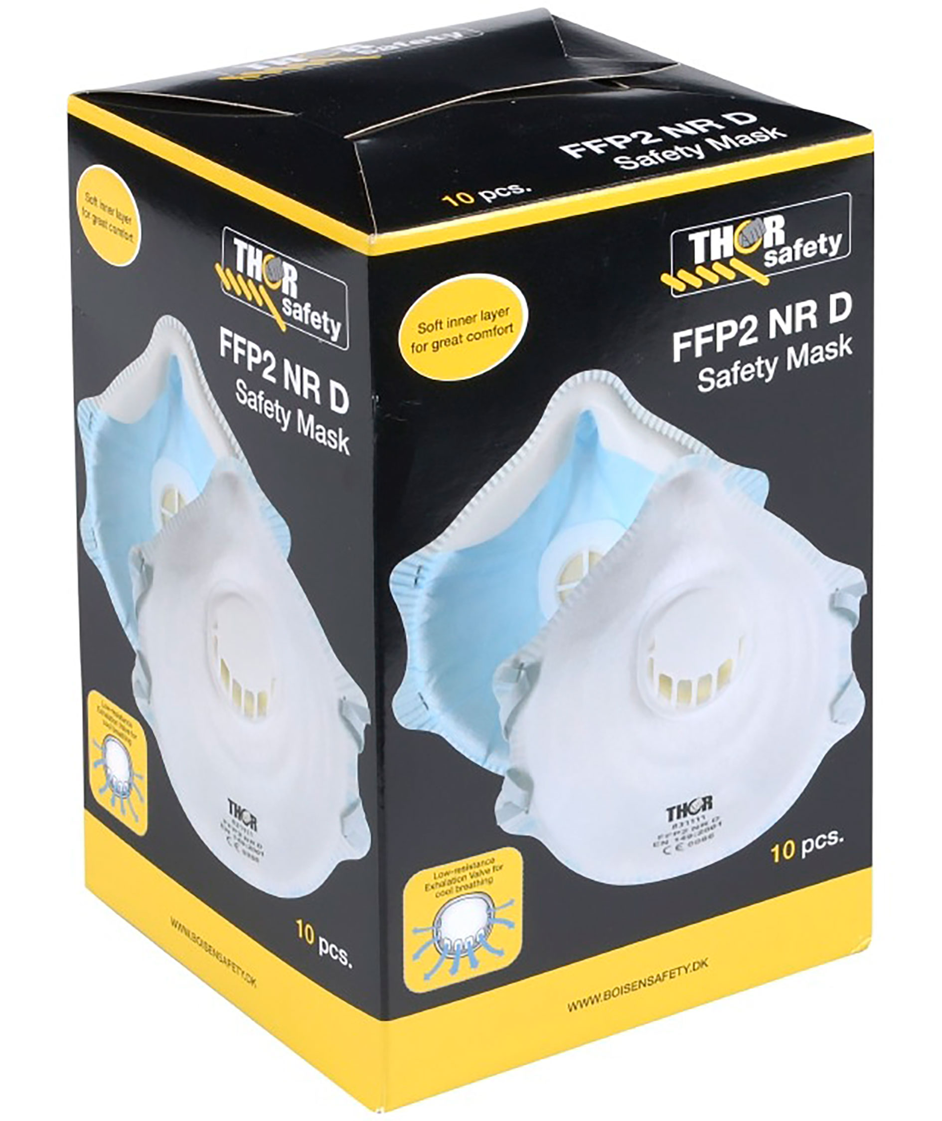 Thor 831111 dust mask FFP2NR D with valve 10 pcs, White