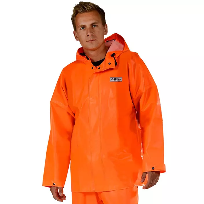 Ocean Heavy Duty PVC regnjakke, Orange, large image number 0