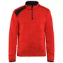 Blåkläder knitted sweatshirt half zip, Red/Black