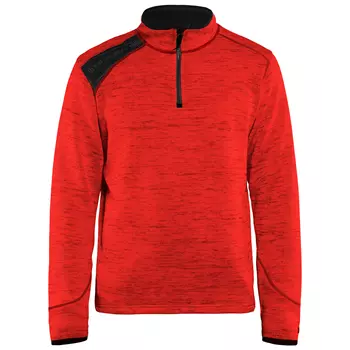 Blåkläder strikket sweatshirt half zip, Rød/Sort