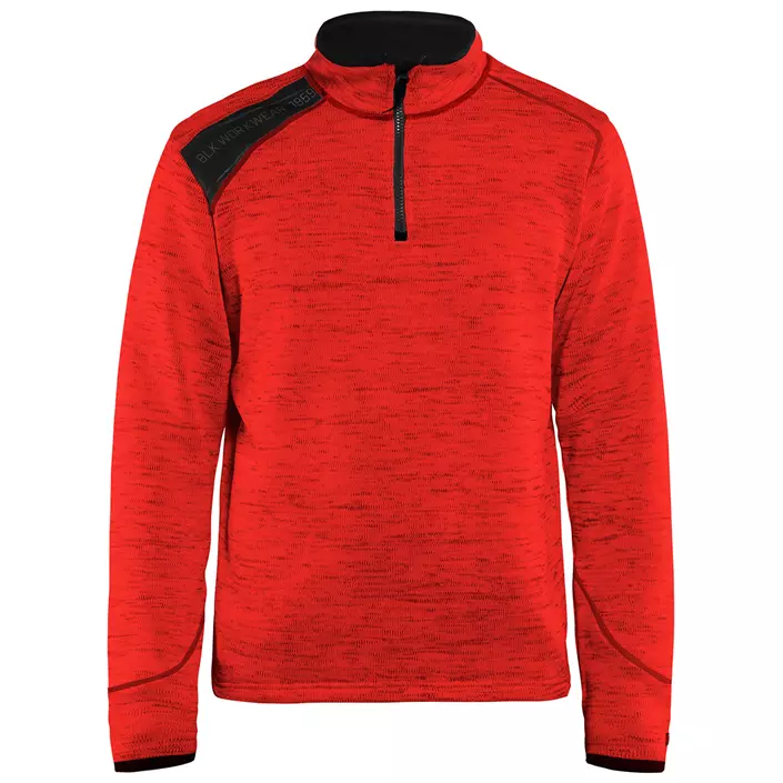 Blåkläder strikket sweatshirt half zip, Rød/Sort, large image number 0