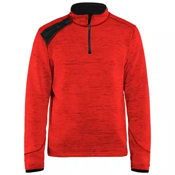 Blåkläder knitted sweatshirt half zip, Red/Black