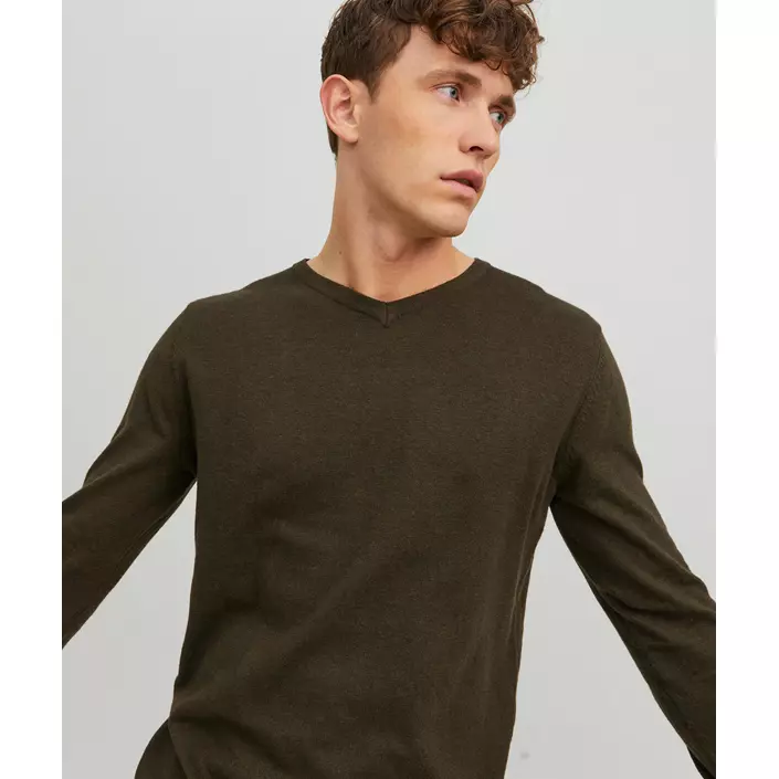 Jack & Jones JJEEMIL striktrøje, Olive Night Melange, large image number 4