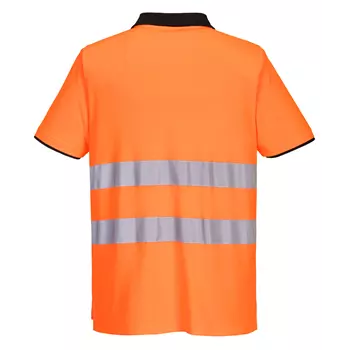 Portwest PW2 polo T-shirt, Hi-Vis Orange/Sort