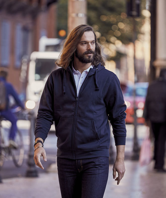 Clique Basic Hoody hoodie with full zipper, Dark navy