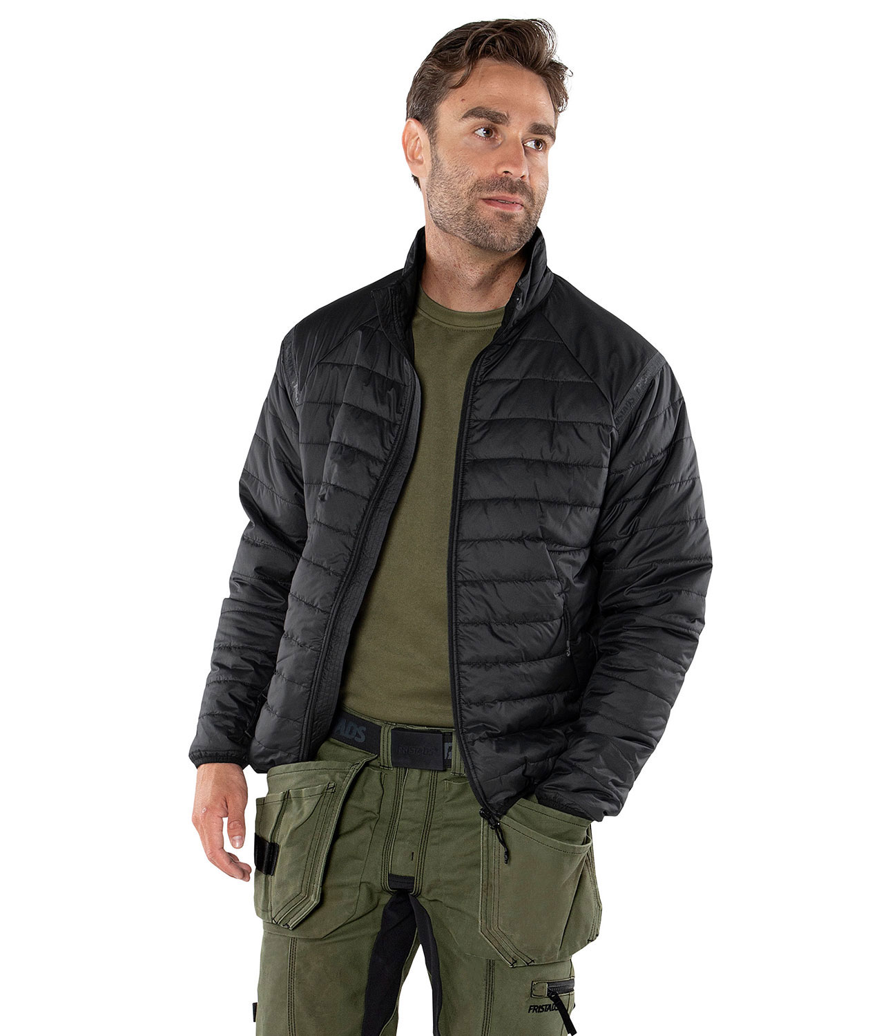 Fristads Green quilt jacket 4101 GRP, Black, large image number 1