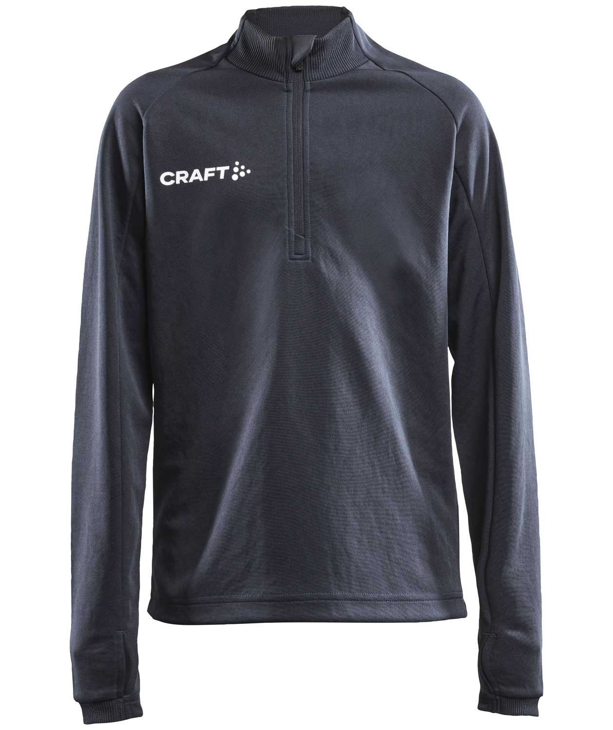 Craft Evolve Halfzip sweatshirt til b&oslash;rn, Asphalt, Asphalt, swatch
