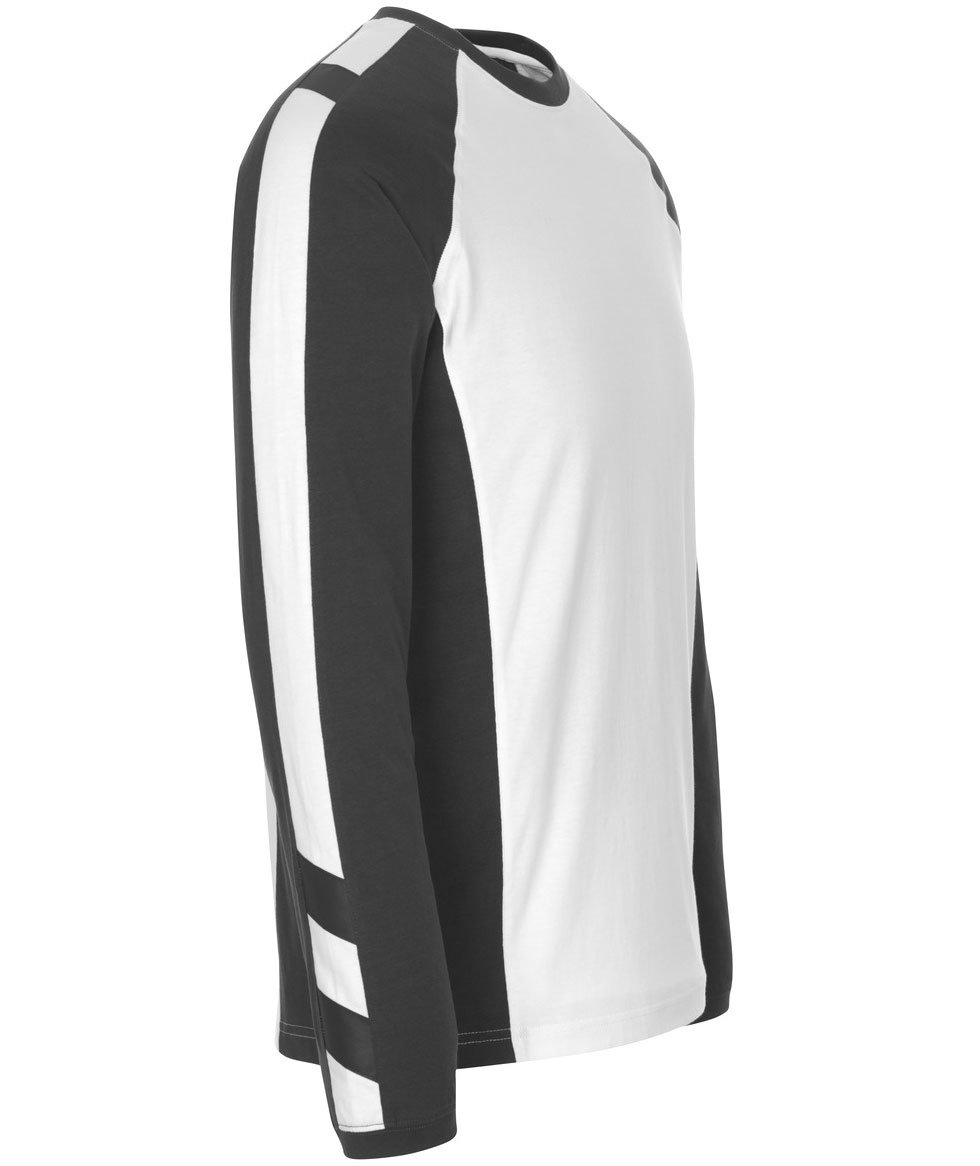 Mascot Unique Bielefeld l&aring;ng&auml;rmad T-shirt, Vit/M&ouml;rk Antracit, large image number 3