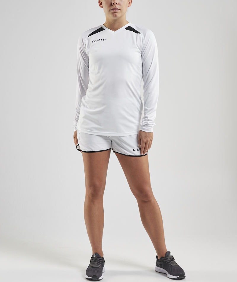 Craft Pro Control Impact l&aring;ng&auml;rmad T-shirt dam, Vit/Svart, large image number 2