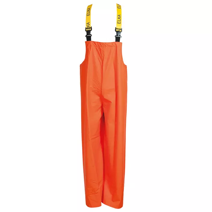 Elka PVC Light rain bib and brace trousers, Orange, large image number 0