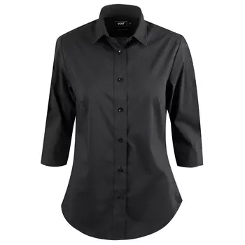 YOU Andria modern fit 3/4 sleeved women's stretch shirt, Black
