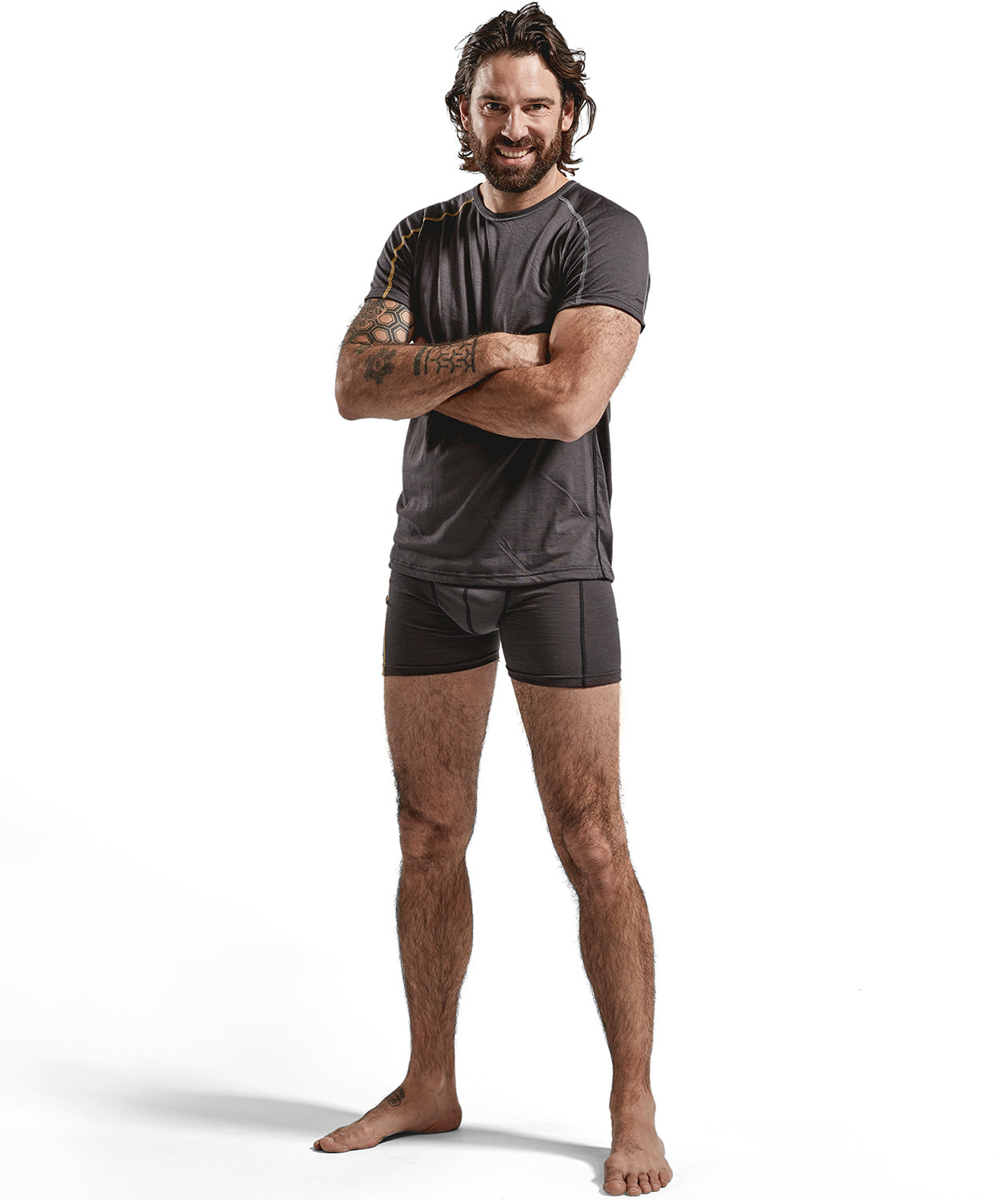 Bl&aring;kl&auml;der T-shirt med merinould