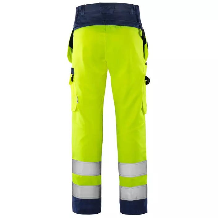 Fristads Green craftsman trousers 2641 GPLU, Hi-Vis yellow/marine, large image number 1