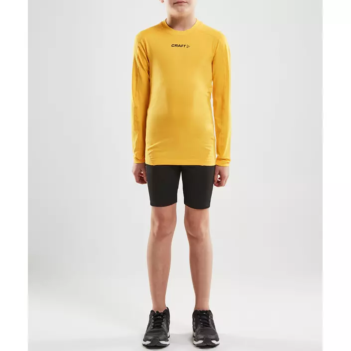 Craft Pro Control Compression långärmad T-shirt till barn, Sweden yellow, large image number 3